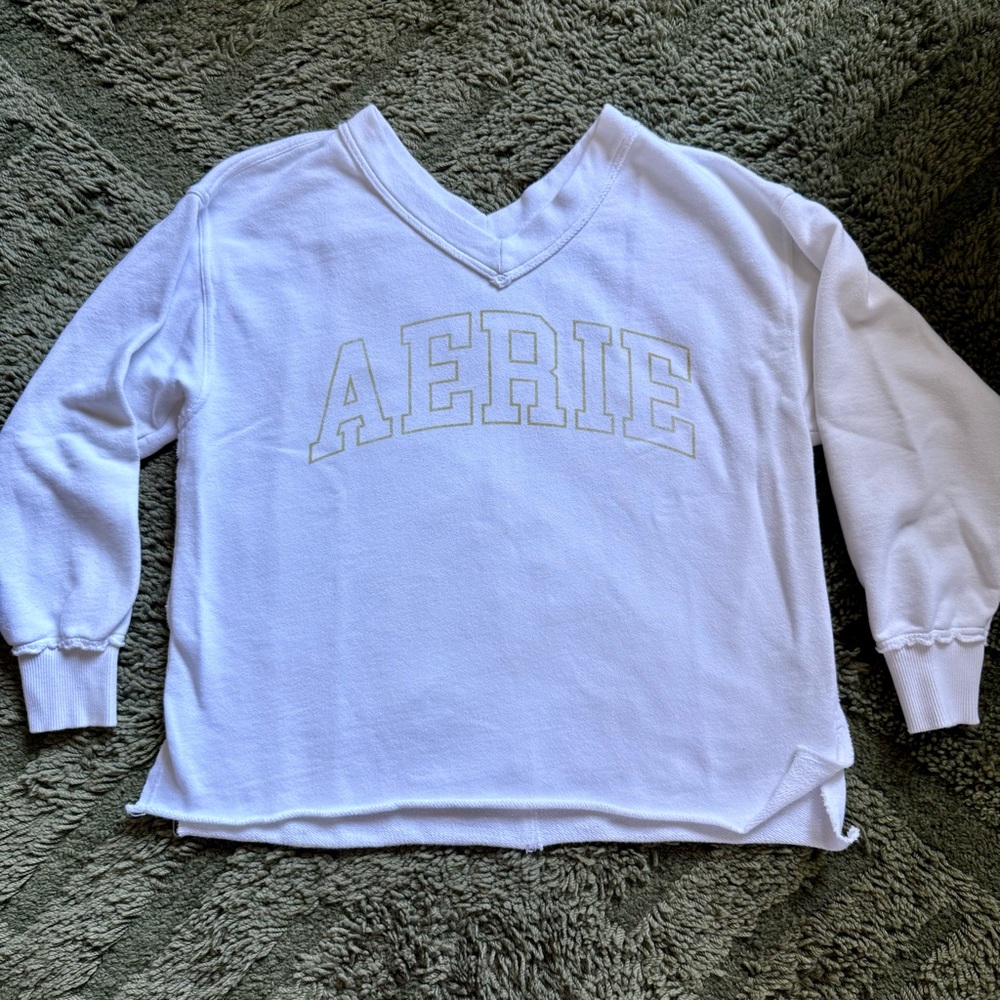 Aerie Wonder Oversized V-Neck Sweatshirt - Picture 2 of 7